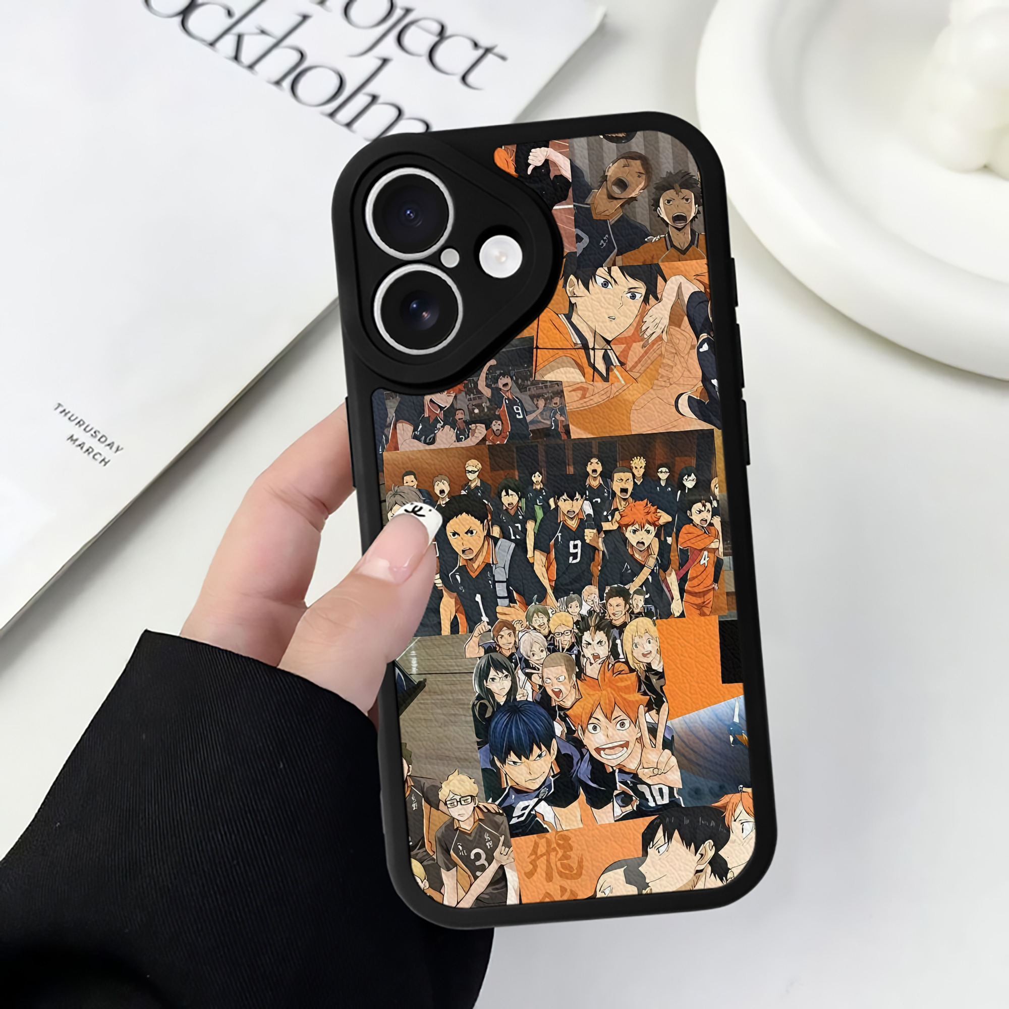 （画像用） ハイキュー!! Haikyu!! 【iPhone 16シリーズ対応】シリコンスマホケース（レザー調） 材質：シリコン